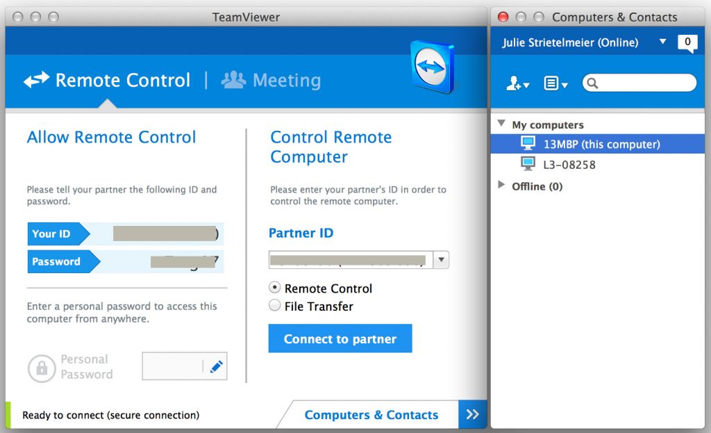 team viewer personal for mac